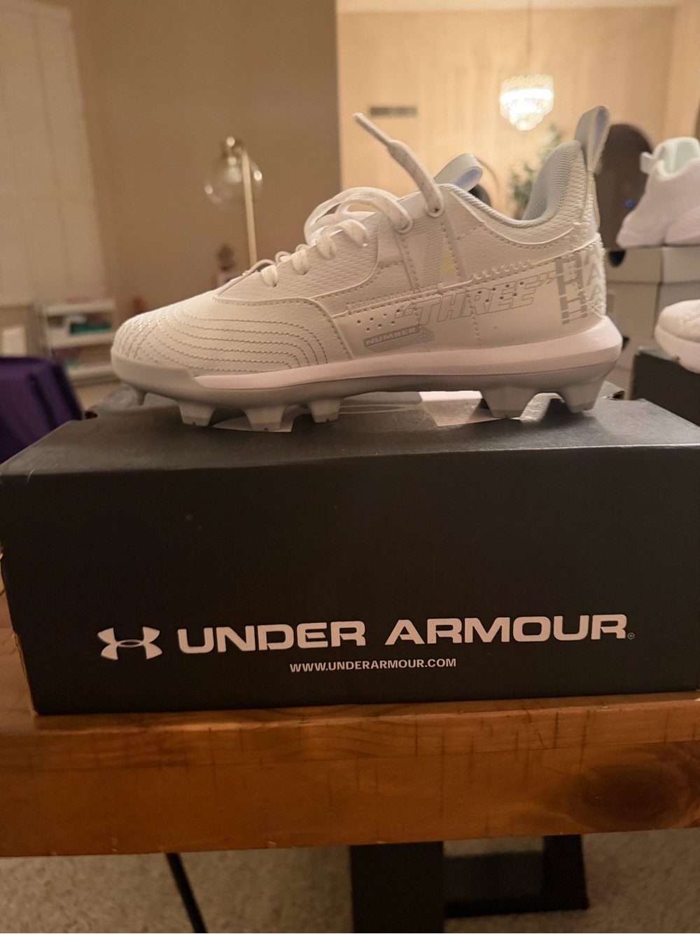 Under Armour Kids White Baseball Cleats